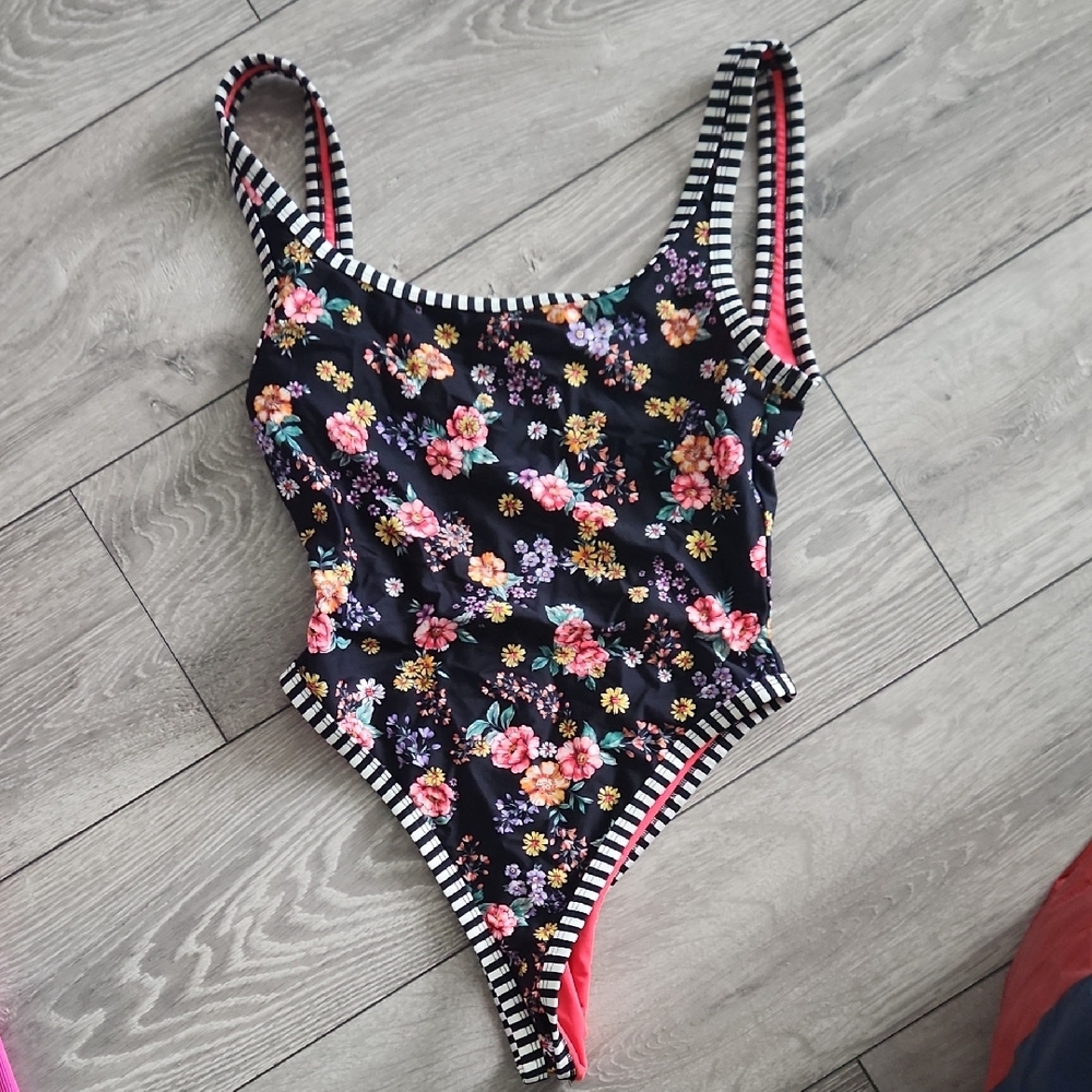 Floral Striped One-Piece Swimsuit
